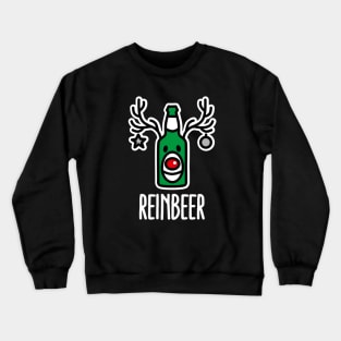 Reinbeer Reindeer Beer funny ugly Christmas pun Crewneck Sweatshirt